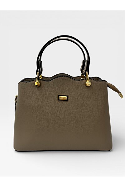 Sanmorris Women's 2-Compartment Wave Detailed Stylish Hand and Shoulder Bag with Adjustable Strap