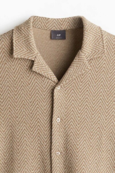 H&M Regular Fit Herringbone-weave resort shirt