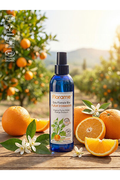 Florame Organik Portakal Çiçeği Çiçek Suyu 200 ml - %100 Saf Hidrosol - Vegan