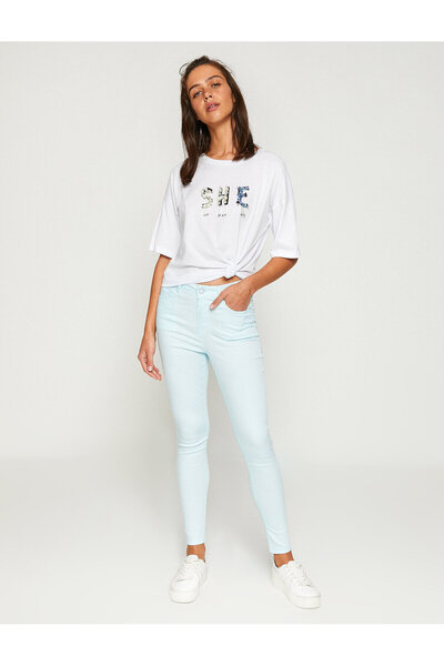 Koton Жіночі сині штани 8YAK47556DW