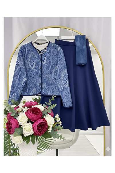 modasindoma costum cu fustă cu imprimeu etnic pentru femei