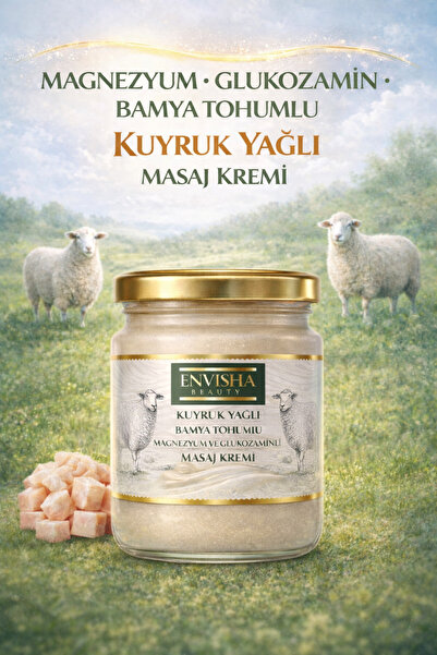 Envisha Beauty Kuyruk Yağı Kremi Bamya Tohumlu Masaj Kremi 210 GR