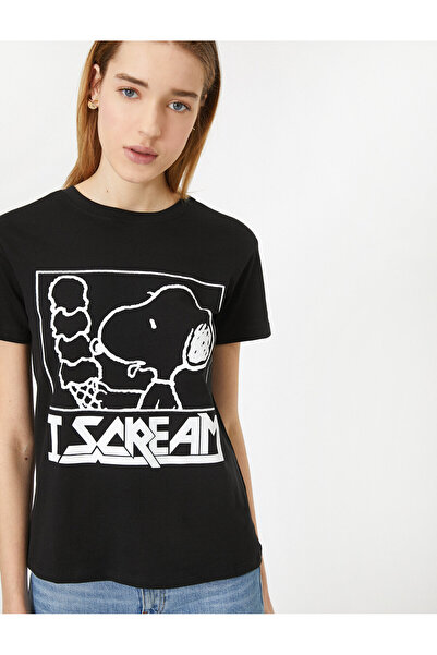 Koton Μπλουζάκι με άδεια Snoopy Printed Crew Neck