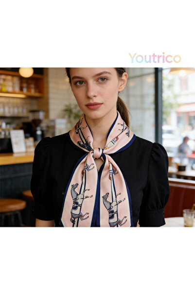 Youtrico وشاح وربطة عنق طويل للنساء، إكسسوار عصري، 145 سم، شريط مضفر، حزام