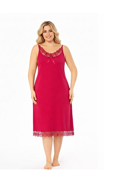 BNM Kadın Büyük Beden (BATTAL BOY) Askılı Gecelik