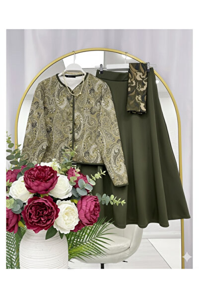 modasindoma kadın etnik desenli etekli takım