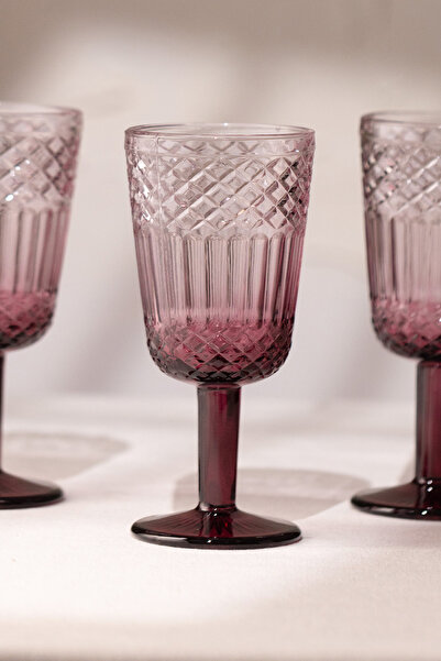 Rakle Vega 4'lü Su Kadehi Seti Bordo 280 cc