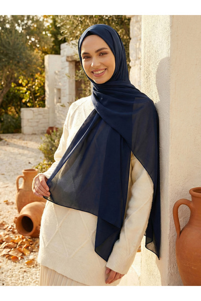 Tuva Şal Şifon Şal - Açık Lacivert - Tuva Şal