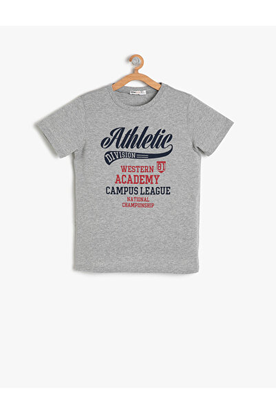 Koton Μπλουζάκι Gray Boy's Text Printed