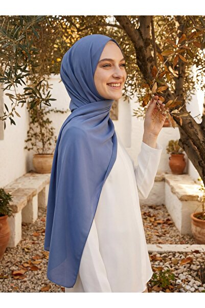 Tuva Şal Şal creponat -albastru moale-