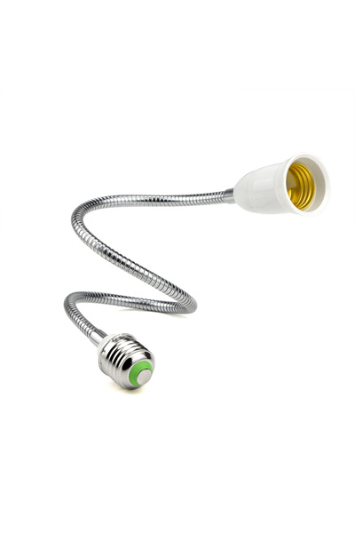 Choice حامل مصباح مرن عالمي بيج اللون E27، محول تمديد من 20 سم إلى 60 سم، مقب...