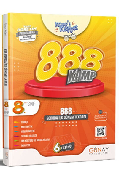 Efsane Yayınları 8.Sınıf Günay İLK Dönem 888 Soruda Kamp Kitapı (KAMPI KEŞFET) / 6 Fasikül / 888 Soruda İlk Dönem