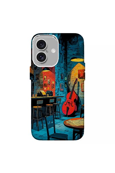 Turkuaz غطاء سيليكون فاخر بتصميم تشيلو متوافق مع آيفون 16