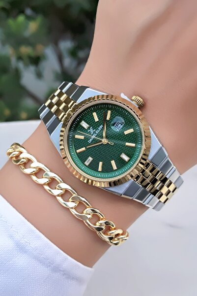 Daniel Klein Orijinal Yeni Sezon Yeşil Kadran Kare Kol Saati Bileklik Hediyeli