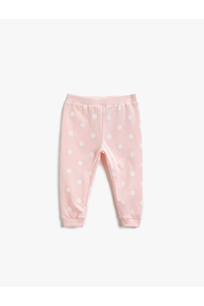Koton Kız Çocuk Pembe Desenli/01F Eşofman Altı