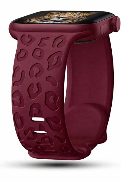 Alstrap Apple Watch 11-10 42mm 6 7 8 9 10 Se Uyumlu 38-40-41mm Leopar Desenli...