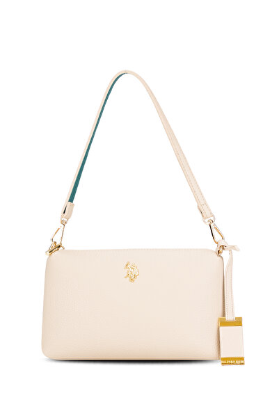 U.S. Polo Assn. حقيبة كتف نسائية كريمية اللون Us26145