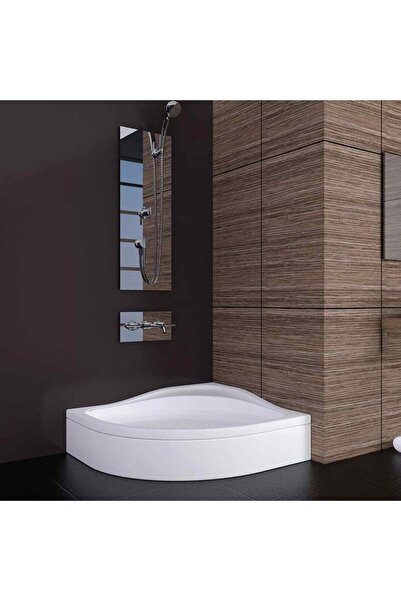 Sırduş 100x100x16 Oval Oturmalı Panelli Duş Teknesi