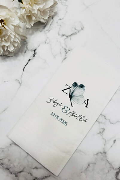 loyderlena 100 Adet Kişiye Özel İsim Baskılı Peçete Düğün Nişan Söz Peçetesi ...