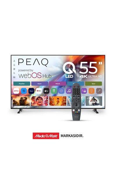 PEAQ 55Q90 PTV55WQU-3025A 55 inç 139 Ekran Dahili Uydu Alıcılı WebOS 4K UHD QLED TV