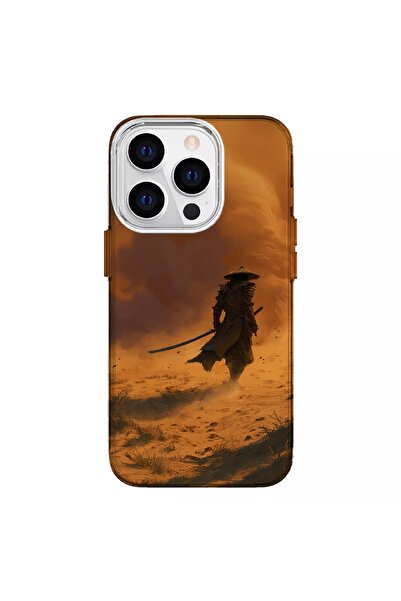 Turkuaz iPhone 14 Pro Compatible Samurai Design Luxury Silicone Case