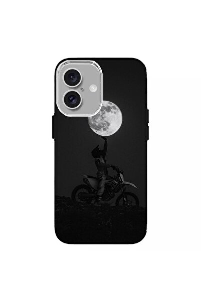 Turkuaz Iphone 16 Uyumlu Crossçu Tasarımlı Tasarimli Lüks Silikon Kilif