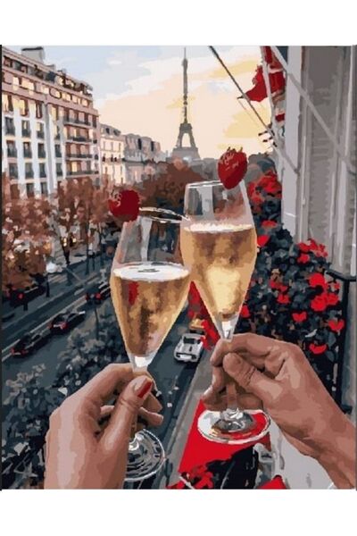 wombhobby Pariste Romantizm Sayılarla Boyama Seti(40x50 Cm Tuval Şasesine Ger...