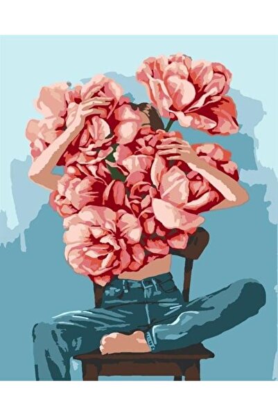 wombhobby Kollarımdaki Şakayık Sayılarla Boyama Seti 40x50 Cm Çerçeveli (Kasn...