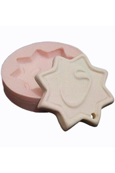 morlalem m Ramazan Dekoru, Osmanlı Vav Yazılı 5,9cm Yıldız Askı Silikon Kalıb...