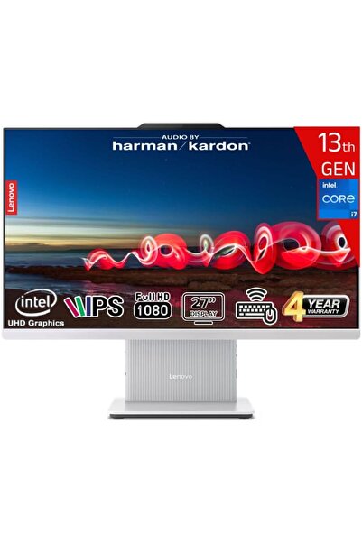 LENOVO i7-13620H 16GB DDR5 512GB SSD 27 FHD IPS FreeDos F0HM004JTR Kablosuz Klavye+Mouse Beyaz