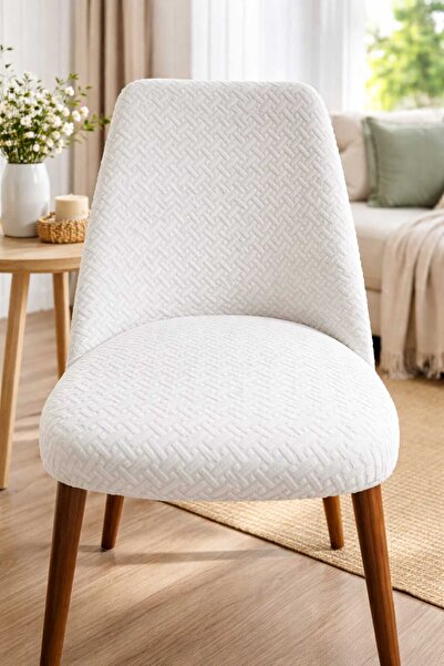 BASHTUGH TİCARET Mutfak Sandalye Kılıfı-Büyük Oval Likrali Tam Saran Yıkanabilir Lastikli Sandalye Örtüsü Chair Cover