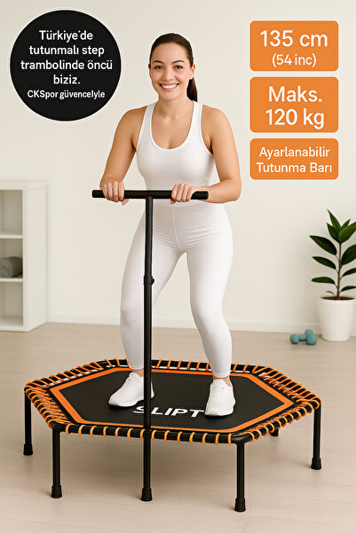 pekial 135 Cm (54 İnç) Tutmalı Step Trambolin Ev Tipi Fitness & Kardiyo Trambolini Spor Aleti