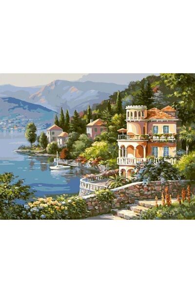 wombhobby Sahilde Yalılar 3 Sayılarla Boyama Seti 40x50 Çerçeveli (Kasnağa ) ...