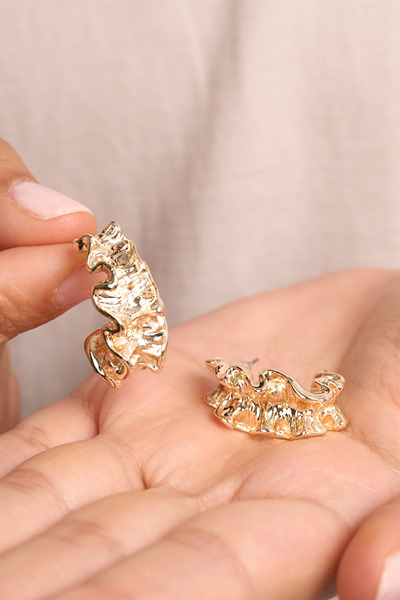 Elika Silver أقراط مجوهرات نسائية بتصميم ذهبي