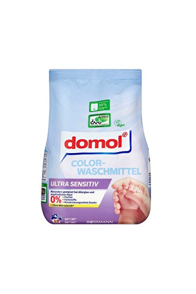 DOMOL Toz Çamaşır Makinesi Deterjanı Renkli Eco 18Y Ultra Hassas 1215 gr