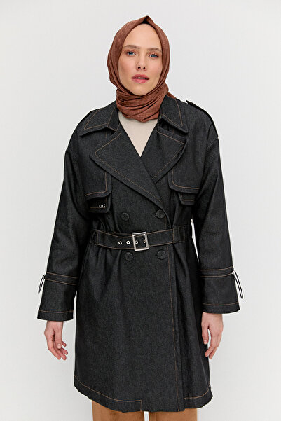 Setrms Rüzgarlıklı Kruvaze Denim Kap