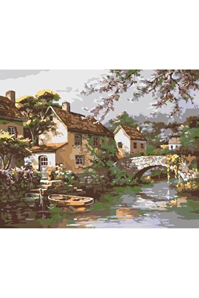 wombhobby Taş Köprü Sayılarla Boyama Seti 40x 50 Cm ( Tuval Şasesine Gerili)
