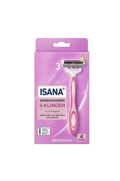 ISANA Kullan At Tıraş Bıçağı 3 Bıçaklı 4'lü