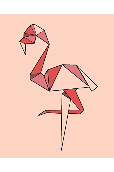 wombhobby Flamingo Minimalist Sayılarla Boyama Seti 30x40 Cm Çerçeveli (Kasna...