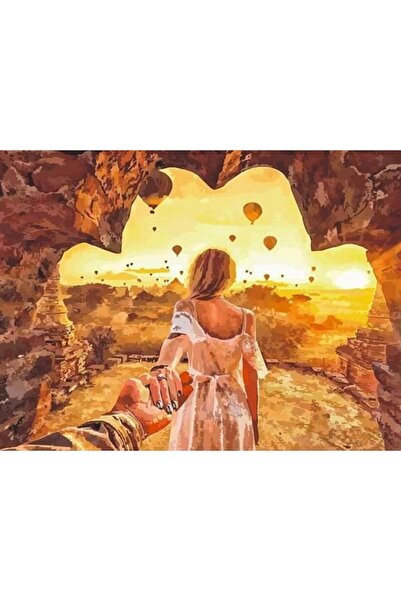 wombhobby Kapadokyada Gündoğumu Sayılarla Boyama Seti 40x50 Cm Çerçeveli (Kas...