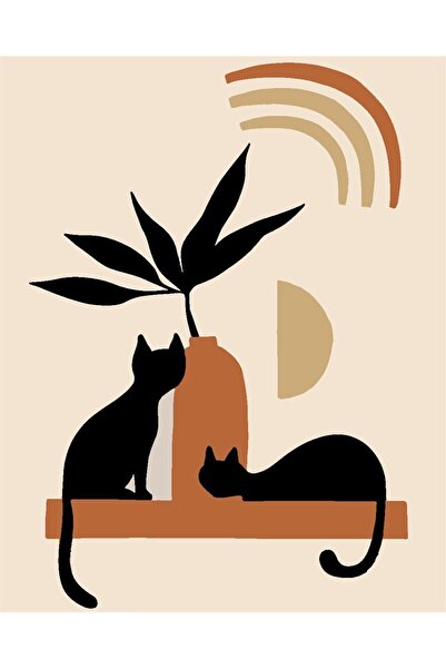 wombhobby Cat Sayılarla Boyama Seti 30x40 Cm (tuvale Gerili)
