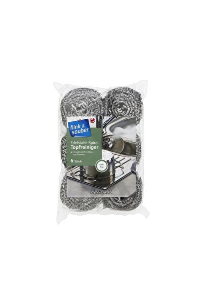 Flink Sauber سلك حلزوني للتنظيف، عبوة من 6 قطع