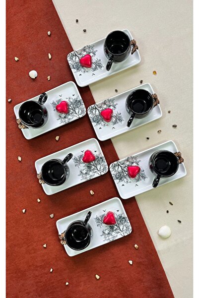 Erbaşlar Wish Collection 6’lı 12 Parça Kahve Fincan & Sunum Tabağı Seti