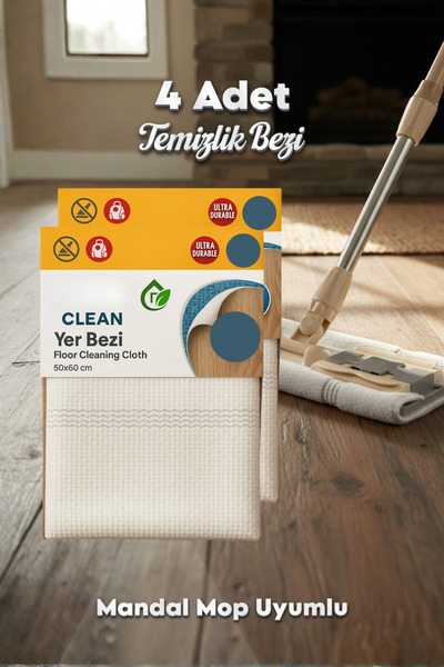 grimorlife 4 Adet Çok Amaçlı Mop Uyumlu Yer Temizlik Bezi Havlusu- Mop Uyumu ...