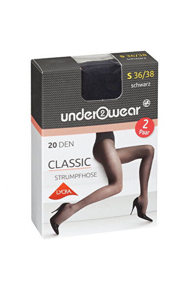 Underwear Likralı Külotlu Ince Çorap 20 Den, Siyah 36/38 Beden