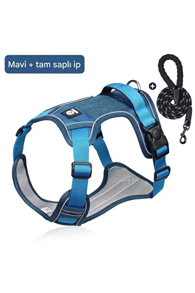 DUOMM YACEL Köpek Tasması ve Gezdirme Halatı Göğüs ve Sırt Setli (Reflektörlü)