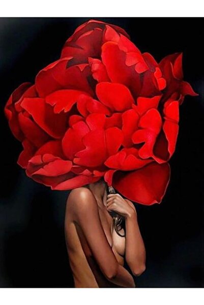 wombhobby Çiçeklenmek Ve Kırmızı Sayılarla Boyama Seti 40x50 Cm Çerçeveli (Ka...