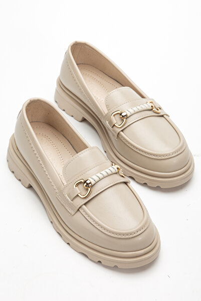 guijarro Pantofi de damă cu talpă groasă cu cataramă aurie strălucitoare