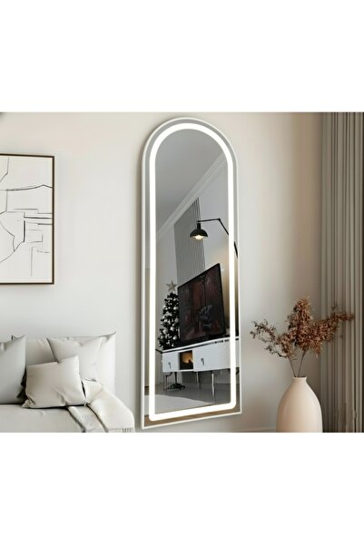 ESEN HOMEE Beyaz Çerçeveli Beyaz Ledli Oval Duvar Aynası 60x180 cm