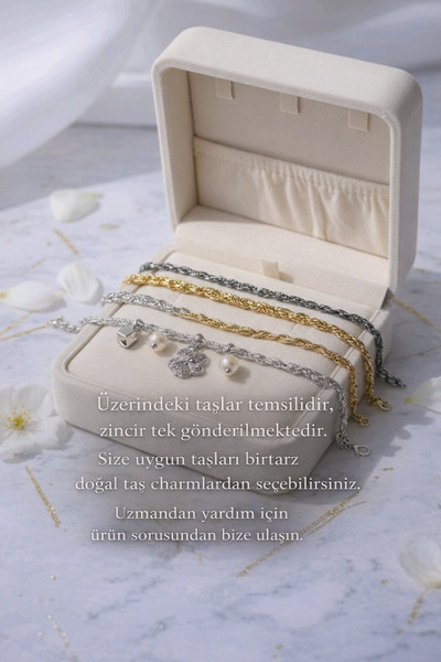 birtarz Chain Bracelets Knitted from Special Threads for Natural Stone Charm